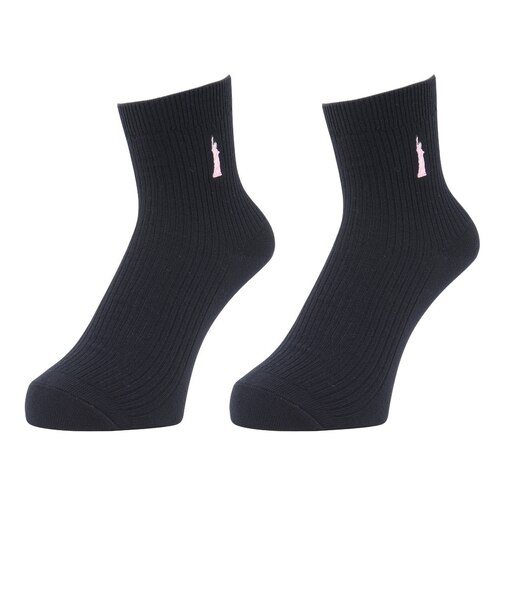 イーストボーイ 13cm丈 ワンポイント 紺ソックス ピンク 2足組 69J58111S