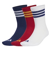 アディダス（adidas）スリーストライプス クッション スポーツウェア クルーソックス 3足組 UW730-KE5503