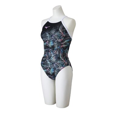 ミズノ（MIZUNO）競泳水着 レディース 水泳 EXERSUITS ミディアムカット 黒 SS-LLサイズ N2MAD27199 トレーニング 練習用