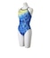 ミズノ（MIZUNO）競泳水着 レディース 水泳 EXERSUITS ミディアムカット 青×黄 SS-LLサイズ N2MAD27184 トレーニング 練習用