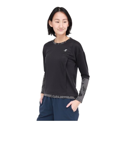 バボラ（BABOLAT）テニスウェア PLAY 長袖Tシャツ BWP6520-BK