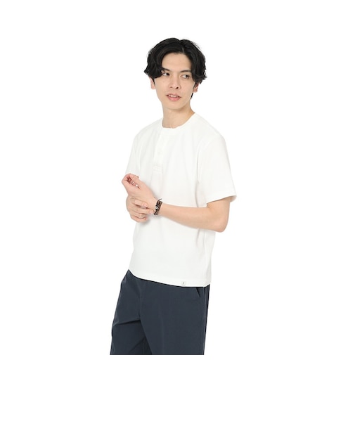 エルケクス（ELKEX）PIQUE ヘンリー 半袖Tシャツ EKM6S10002 WHT
