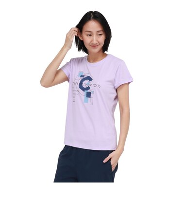 ドライプラスクール シャインブロックUV GEOGRACE 半袖Tシャツ CT6S0027-TR864-GRSD LAV