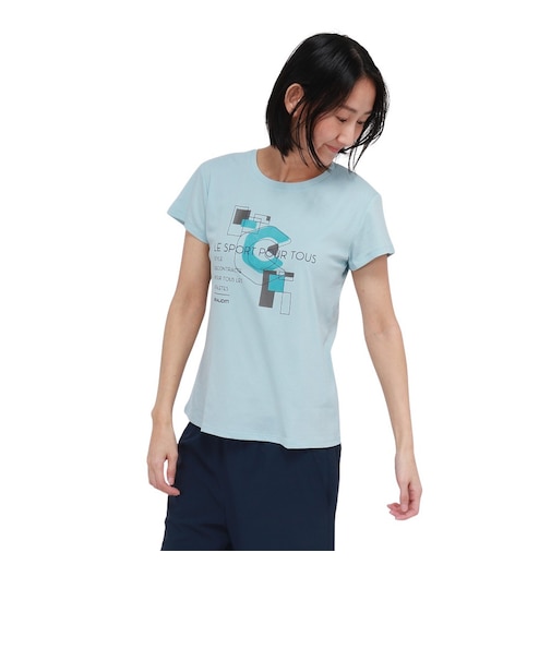 ドライプラスクール シャインブロックUV GEOGRACE 半袖Tシャツ CT6S0027-TR864-GRSD SAX