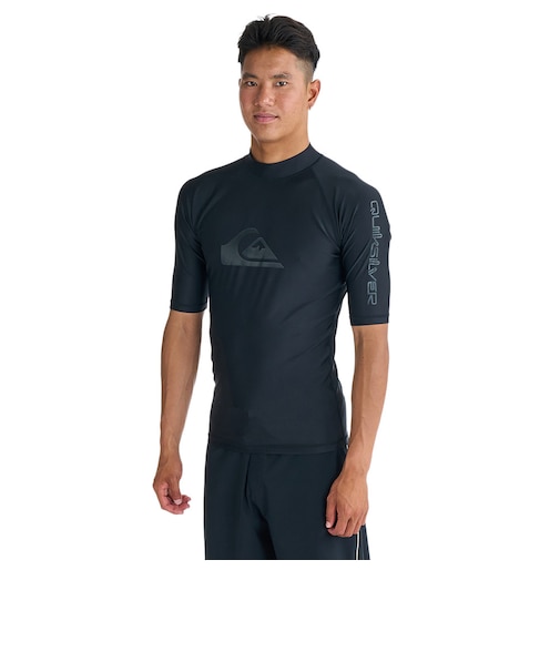クイックシルバー（Quiksilver）ALL TIME SR ハイネック半袖ラッシュガード 速乾 UPF50+ ストレッチ 26SPQLY261006BLK2