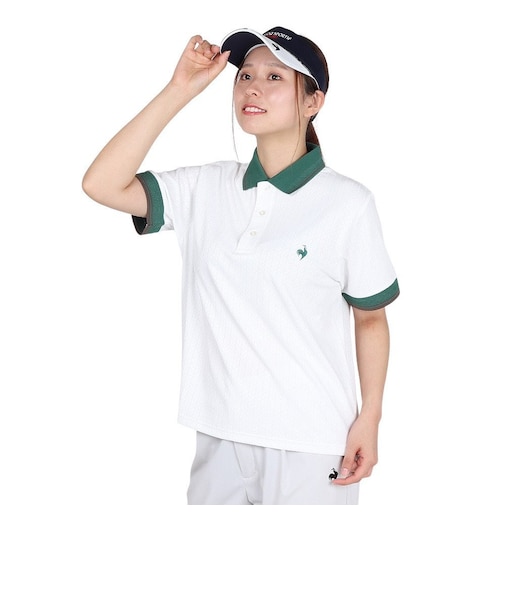 ルコックスポルティフ（lecoqsportif）ジャガード半袖ポロシャツ LU5FHS00L WH00