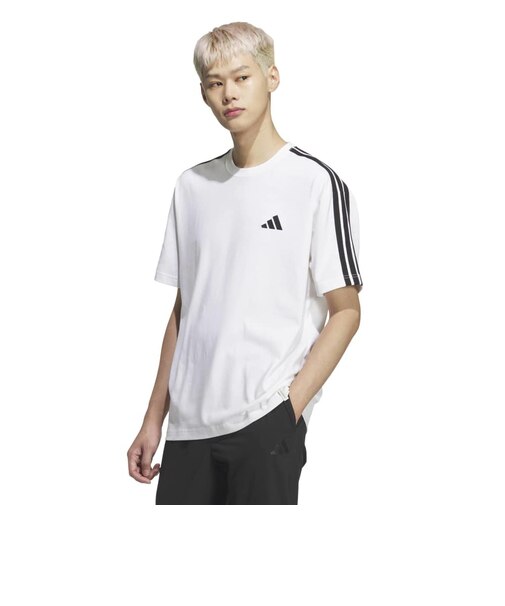 アディダス（adidas）エッセンシャルズ プラス ルーズフィット スリーストライプス シングルジャージー半袖Tシャツ U4243-KF3739