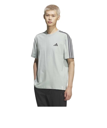 アディダス（adidas）エッセンシャルズ プラス ルーズフィット スリーストライプス シングルジャージー半袖Tシャツ U4243-KF3741