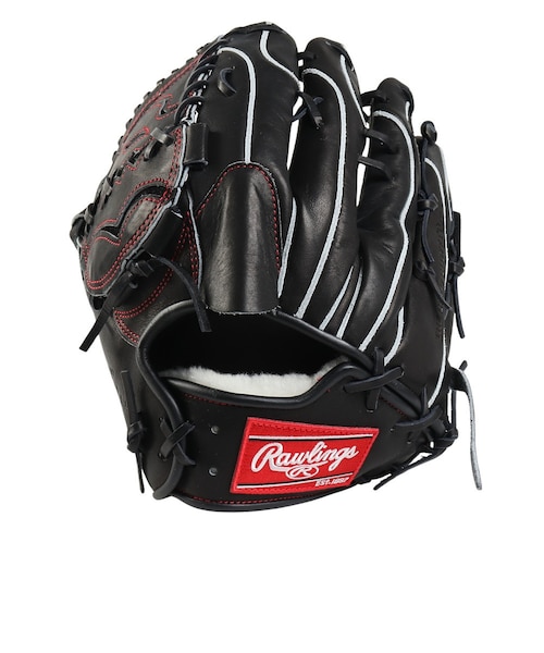 Rawlings 軟式グローブ 黒赤ウィザード ローリングス（Rawlings）軟式用グラブ 投手用 野球グローブ 一般