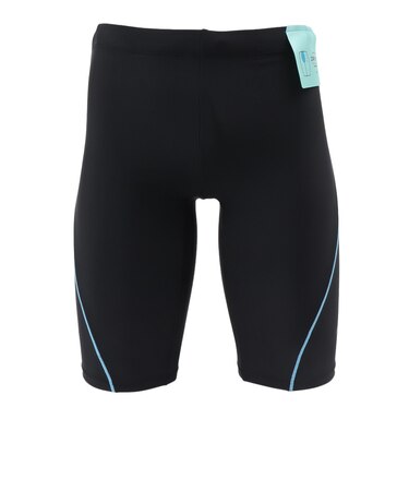 ミズノ（MIZUNO）水着 メンズ 水泳 アクアフィットネス用 ハーフスパッツ 立体カップ付 黒×青 S-LLサイズ N2JBD11192