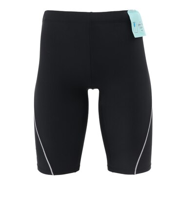 ミズノ（MIZUNO）水着 メンズ 水泳 アクアフィットネス用 ハーフスパッツ 立体カップ付 黒×グレー S-LLサイズ N2JBD11190