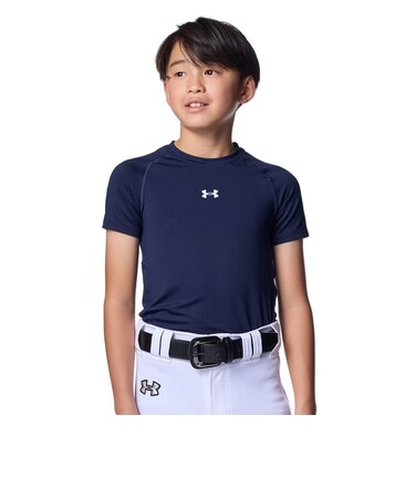 アンダーアーマー（UNDER ARMOUR）野球 アンダーシャツ ジュニア ヒートギア コンフォート フィッティド 半袖クルーネックシャツ 6012724 4…