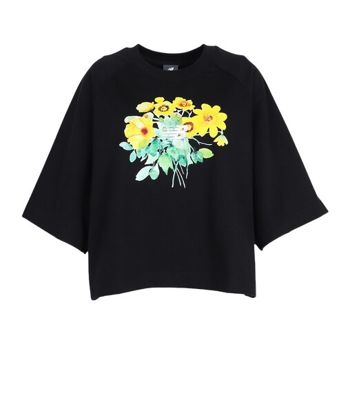 ニューバランス（new balance）ウォーターカラーイエローボクシーTシャツ WT6140AEBK