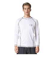 オーシャンパシフィック(Ocean Pacific)定番ジップアップ ロングスリーブラッシュガード 513481WHT