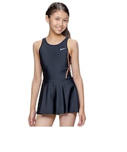 ナイキ（NIKE）スクール水着 ジュニア 女子 水泳 ガールズキュロットワンピース 黒×オレンジ 110-170サイズ 1991125-0004 女子水着 キ…