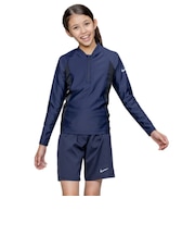 ナイキ（NIKE）長袖水着 ジュニア ユニセックス 長袖ショーツセット 紺 140-170サイズ 1991129-0019 長袖 セパレート