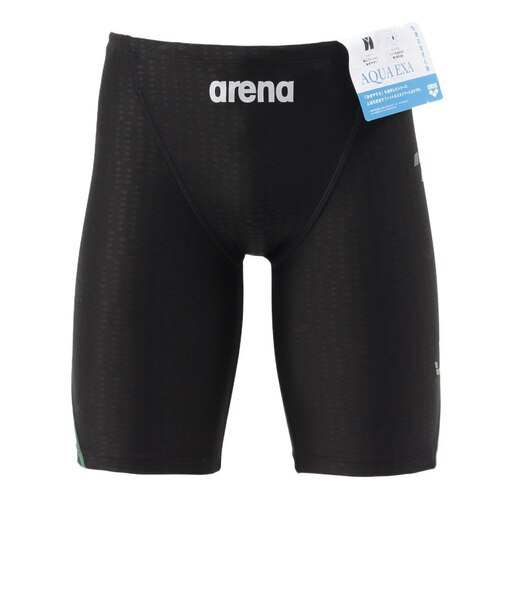 アリーナ（ARENA）水着 メンズ 水泳 フィットネススパッツ ハーフレッグ 緑×黒 M-3Lサイズ AS6SWF62M BKGR フィットネス 大きいサイズ