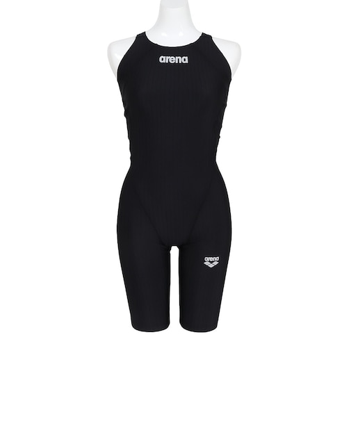 アリーナ（ARENA）競泳水着 レディース 水泳 アクアレーシング ワンピーススパッツ WA承認 黒 S-3Lサイズ AS6SRC50L BKBK 大きいサイズ