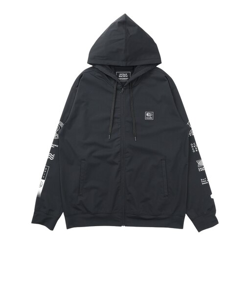 オーシャンパシフィック（Ocean Pacific）ラッシュガード ナイロンストレッチパーカーグラフィック 516477BK