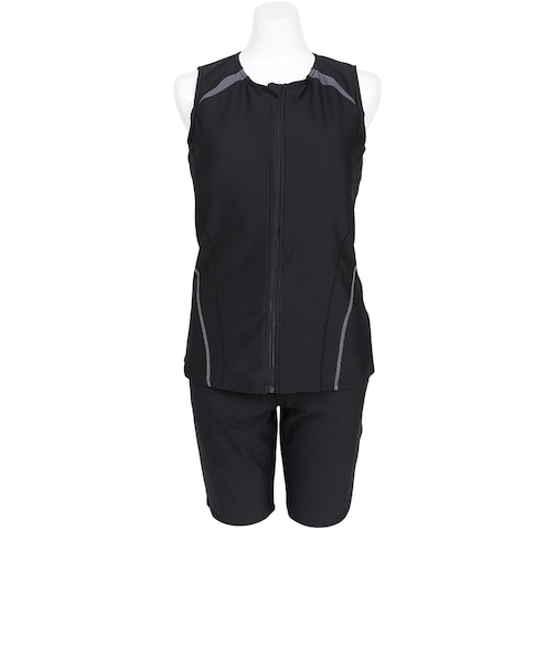 フットマーク（FOOTMARK）フィットネス水着 レディース 水泳 FM26セパレーツ 黒 3L-5Lサイズ 0242801B-09 大きいサイズ 上下セット…