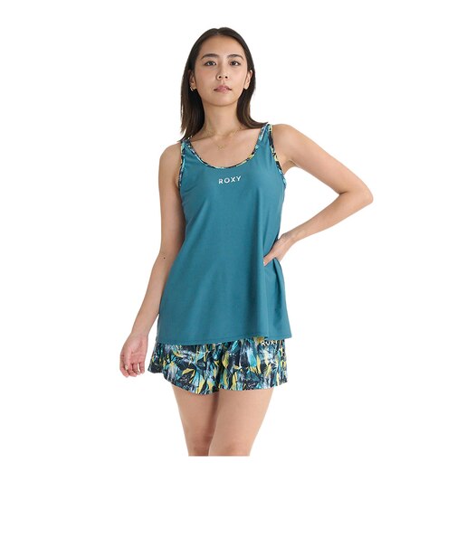 ロキシー（ROXY）フィットネス水着 レディース 水泳 STAY TRUE タンキニ 水着 Aラインシルエット 緑 S-Lサイズ 26SPRSW261503G…