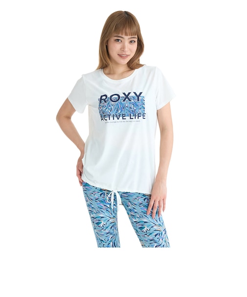 ロキシー（ROXY）フィットネス BREEZE FLOW 半袖Tシャツ 水陸両用 26SU RST262567 WHT