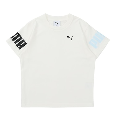 プーマ（PUMA）ガールズ ESS エレベーテッド クール 半袖 Tシャツ 695789 02 WHT