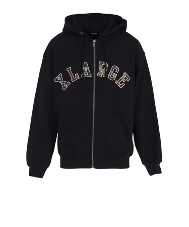 エクストララージ（XLARGE）CAMO PATCH ジップアップ フーディトレーナー 101261012012-BLACK