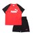 プーマ（PUMA）ジュニア ESS NO. 1 ロゴ ポリ 半袖Tシャツ&ショーツ 上下セット 687868 11 RED