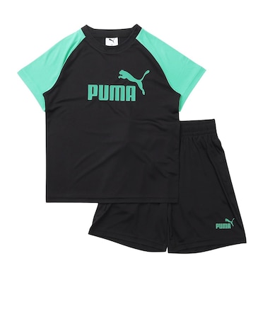 プーマ（PUMA）ジュニア ESS NO. 1 ロゴ ポリ 半袖Tシャツ&ショーツ 上下セット 687868 51 BLK