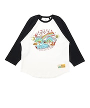 ゴースローキャラバン（GOSLOWCARAVAN）USAコットン gscWORLD 8分袖 ベースボール Tシャツ 361906 BLK
