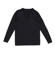 デュアリグ（DUARIG）ドライプラスクール ドットメッシュ Vネック長袖シャツ 6S0001-WAUW-891GC BLK