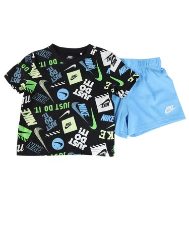 ナイキ（NIKE）ジュニア AOP JERSEY 半袖Tシャツ ショートパンツ 上下セット 76N735-B9F