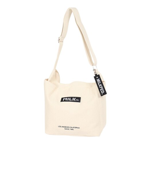 バー アンド アンダーロゴ ビッグキャンバスバッグ 103201053013-WHITE