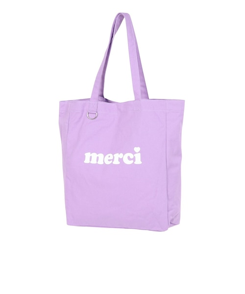 MERCI ロゴ トートバッグ 103243053011-LtPURPLE｜スーパースポーツ
