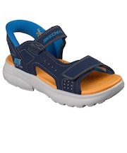 スケッチャーズ（SKECHERS）ジュニアストラップサンダル ボーイズ SLIP-INS レーザースプラッシュ ネイビー オレンジ 407014L-NVOR