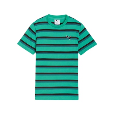 プーマ（PUMA）キッズ ESS エレベーテッド ストライプド 半袖 Tシャツ 694234 40 GRN