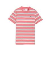 プーマ（PUMA）キッズ ESS エレベーテッド ストライプド 半袖 Tシャツ 694234 25 PNK