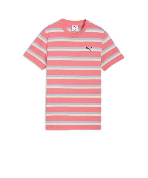 プーマ（PUMA）キッズ ESS エレベーテッド ストライプド 半袖 Tシャツ 694234 25 PNK