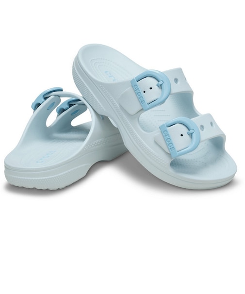 クロックス（crocs）サンダル サタデー エナメル バックル サンダル ヴェイパーアイス ライトブルー 212867-5EA