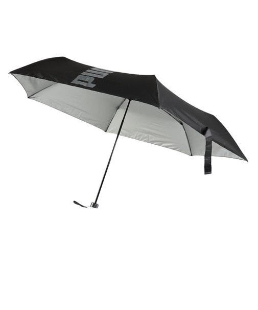プーマ（PUMA）晴雨兼用 ブラック ワンポイント折ミニ傘 PBP85MN60 BKxGY