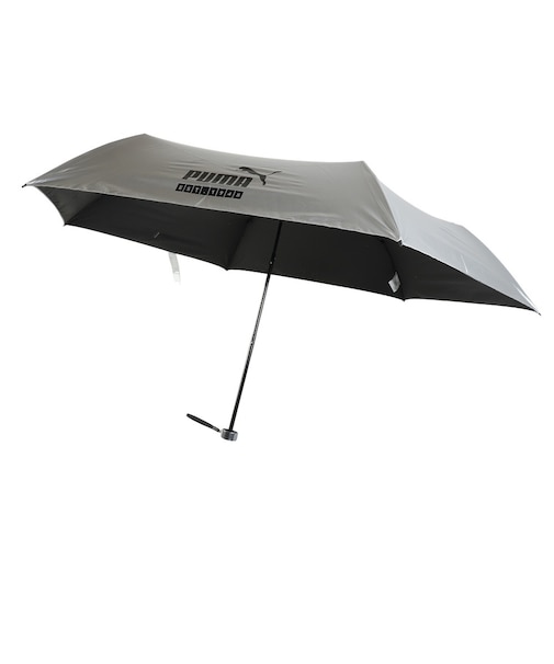 プーマ（PUMA）晴雨兼用 シルバー ワンポイント折ミニ傘 PBP84MN60 SVxBK