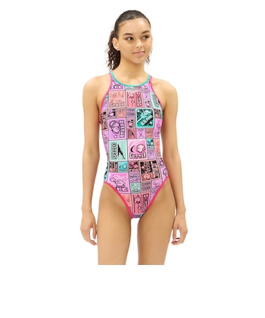 スピード（SPEEDO）競泳水着 レディース 水泳 カービィ ドットブロック クロッシェターンズスーツ STW02602 PN