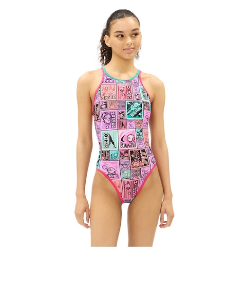 スピード（SPEEDO）競泳水着 レディース 水泳 カービィ ドットブロック クロッシェターンズスーツ STW02602 PN