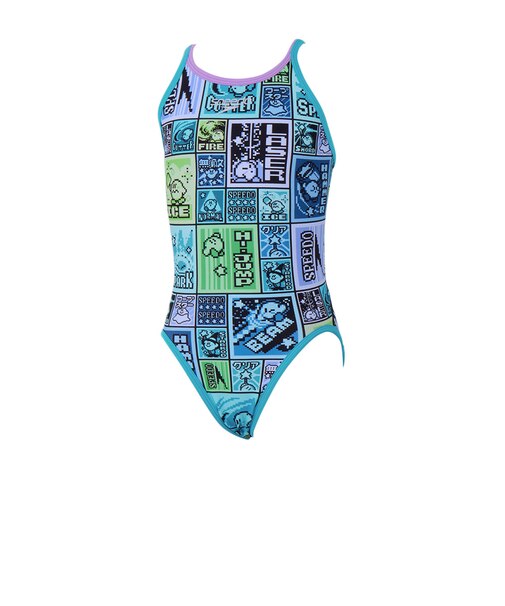 スピード（SPEEDO）競泳水着 ジュニア 女子 水泳 カービィ ドットブロック ターンズスーツ STG02602 BL