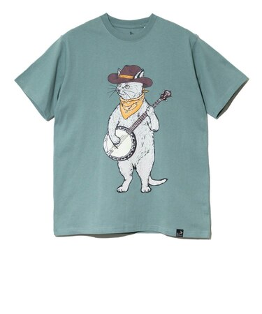 ゴースローキャラバン（GOSLOWCARAVAN）USA COTTON バンジョー猫 半袖Tシャツ 361910 GRN