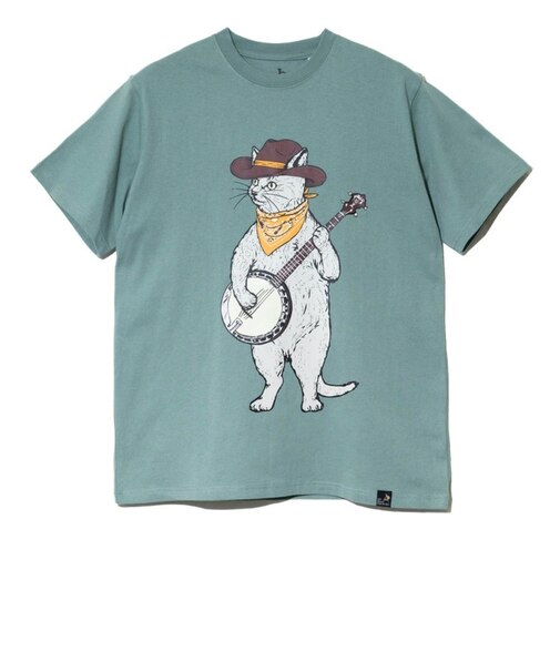 ゴースローキャラバン（GOSLOWCARAVAN）USA COTTON バンジョー猫 半袖Tシャツ 361910 GRN