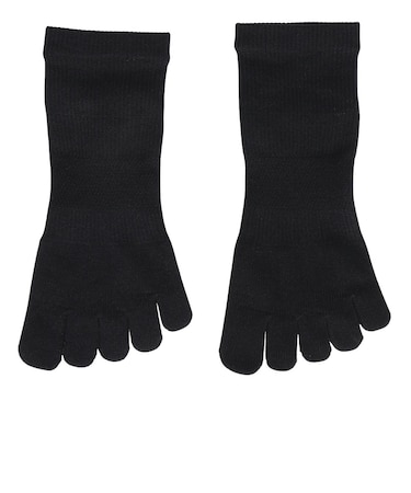 デュアリグ（DUARIG）平編み 5本指ソックス 2足組 23～25cm 6S0065-WASK-895GSA BLK