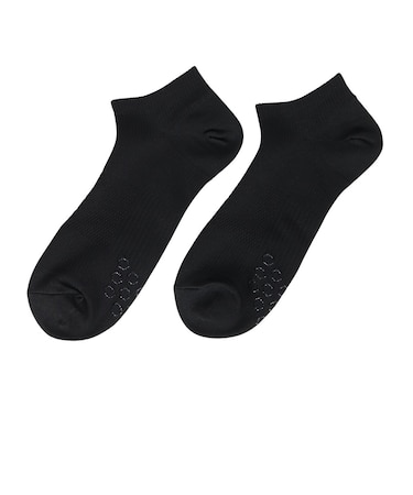 デュアリグ（DUARIG）平編み ANTI SLIP スニーカーソックス 2足組 23～25cm 6S0067-WASK-895GSA BLK