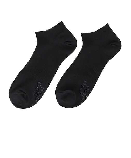 デュアリグ（DUARIG）平編み ANTI SLIP スニーカーソックス 2足組 23～25cm 6S0067-WASK-895GSA BLK